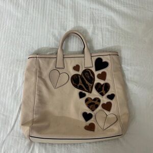 Vintage Dolce & Gabanna Heart Animal Print Tote